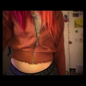 A Rusty Burgundy Crop- Top Jacket